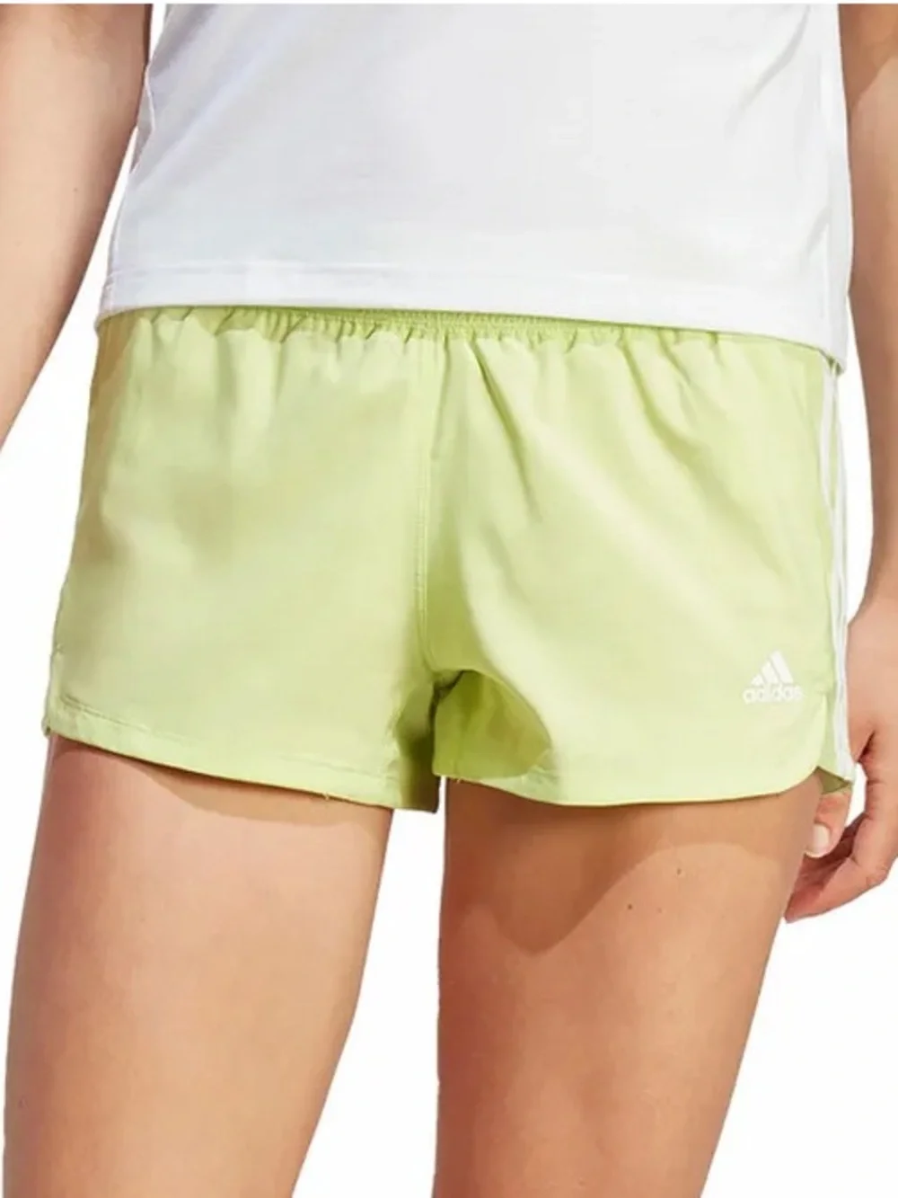 NWT Adidas Pacer 3-Stripes Train Shorts - Pulse Lime/White, Large - Picture 4 of 13